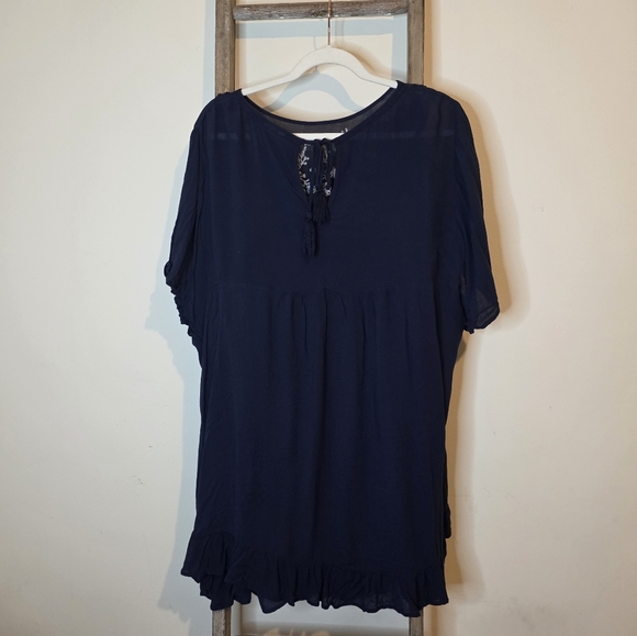 ⭐️40% Off⭐️ Knox Rose Navy Blue Boho Peasant Embroidered Dress - Picture 7 of 11